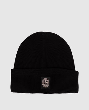 Stone Island Black hat with logo patch L2S15N100102S00D7