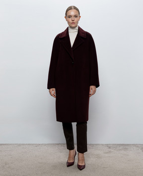 JOSEPH Franco burgundy wool and cashmere coat JF010043