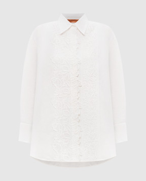 Ermanno Scervino Life Ivory linen shirt with lace D484K611GQI