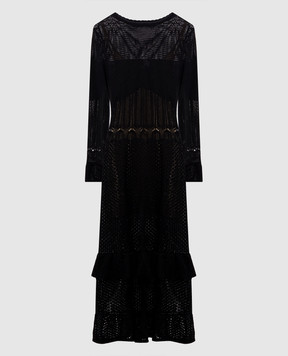 Twinset Black midi dress with wool 262TP3070