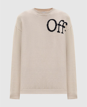 Off-White Beige sweater with logo pattern 44MHE20QS26K001