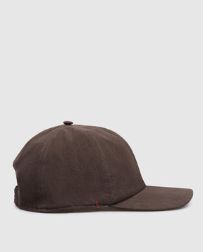 ISAIA Brown linen cap BRT01421040