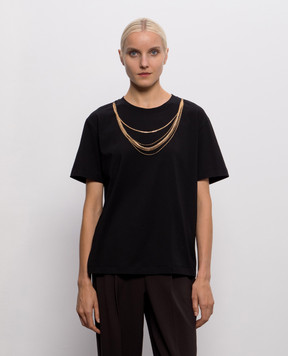 Twinset Black T-shirt with chains 262AP2460