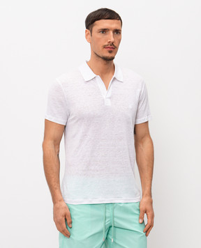 Vilebrequin White linen Pyramid polo shirt PYRE9O00