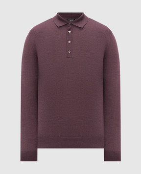 Stefano Ricci Purple wool and silk polo with patch K606426P34F26314