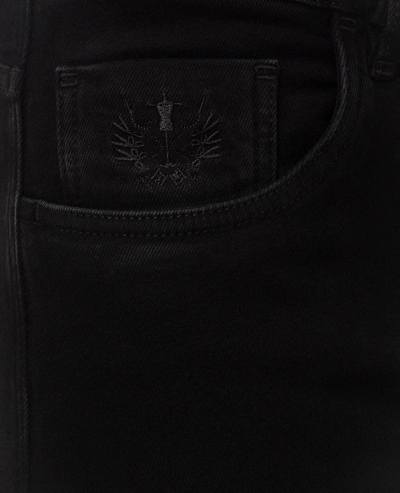 Black Tailor Slim Fit Jeans with Logo Patch Scissor Scriptor 5