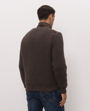 Brunello Cucinelli Brown combination jacket with fur MPMVS2060