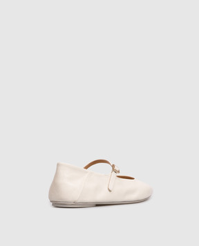 Marsell Strascico ivory leather ballet flats MW8526P015