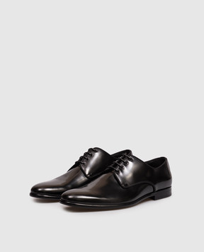 Dolce&Gabbana Black leather glossy derby shoes A10703A1203