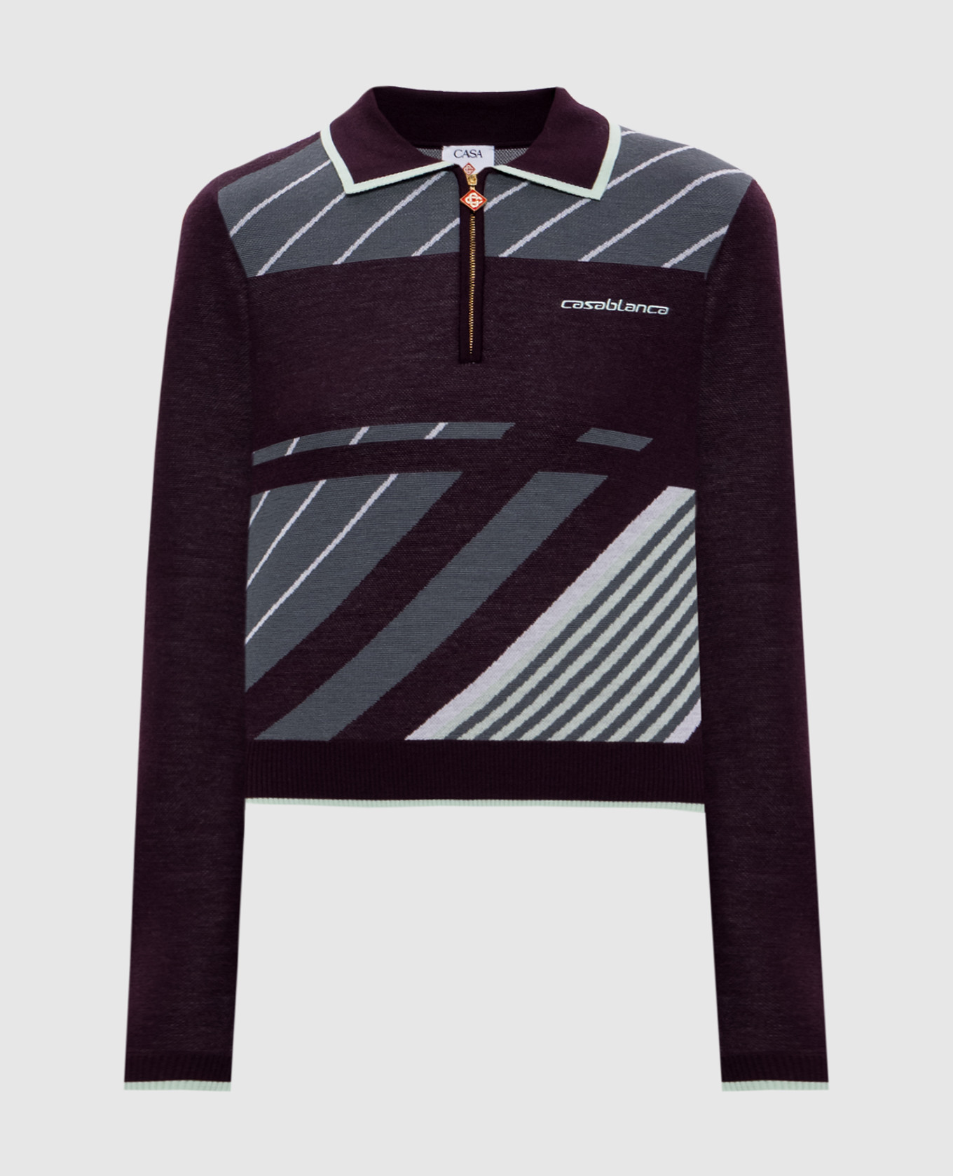 

Purple merino wool polo shirt Casablanca, Violet