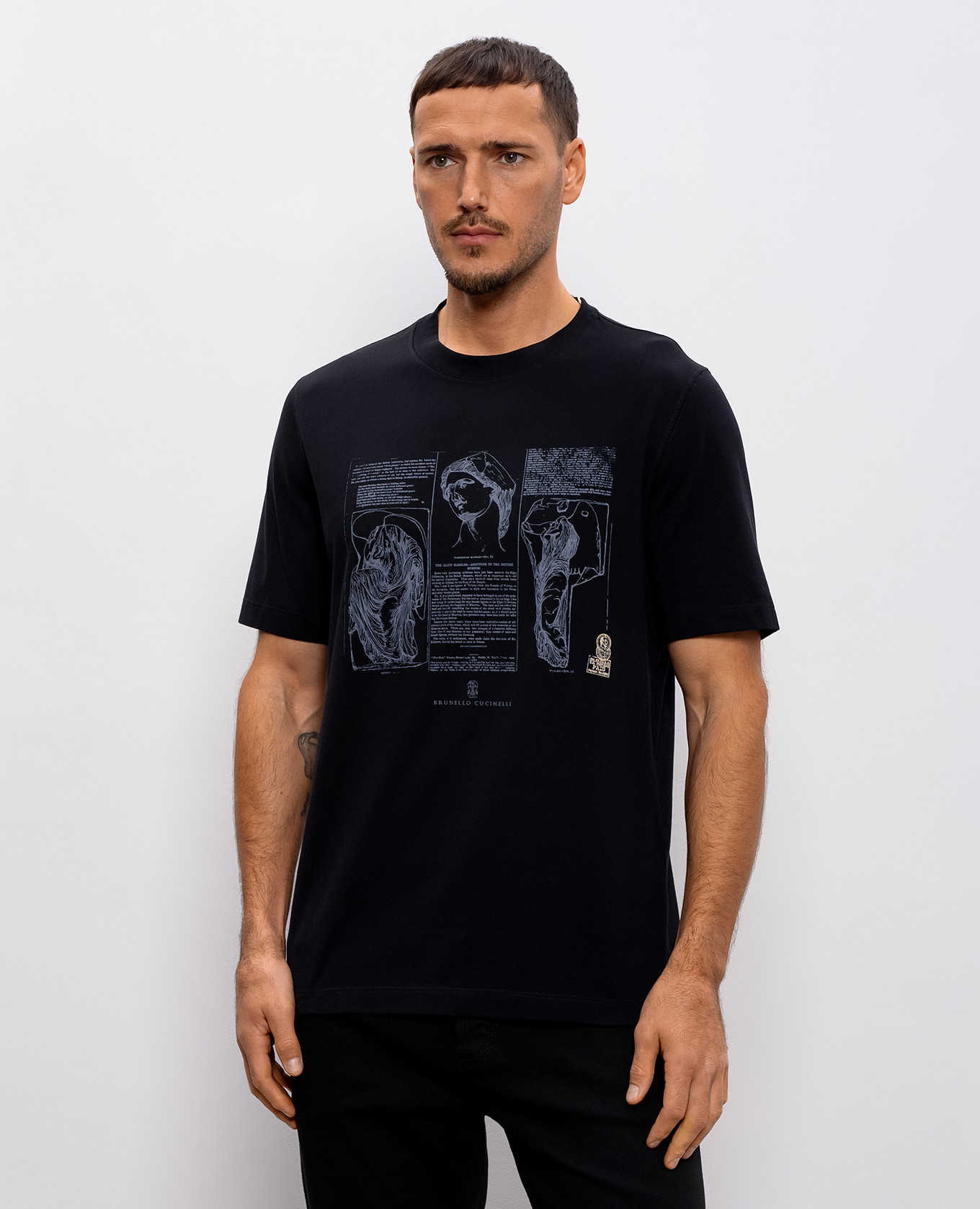 

Black T-shirt with print Brunello Cucinelli