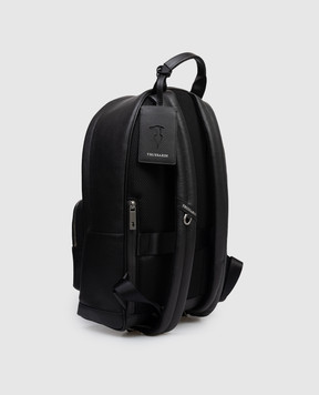 Trussardi Black leather backpack with logo Z586E006413NMBZ01L33