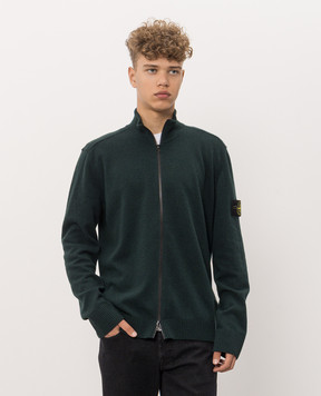 Stone Island Green wool cardigan L2S155100023S00B4