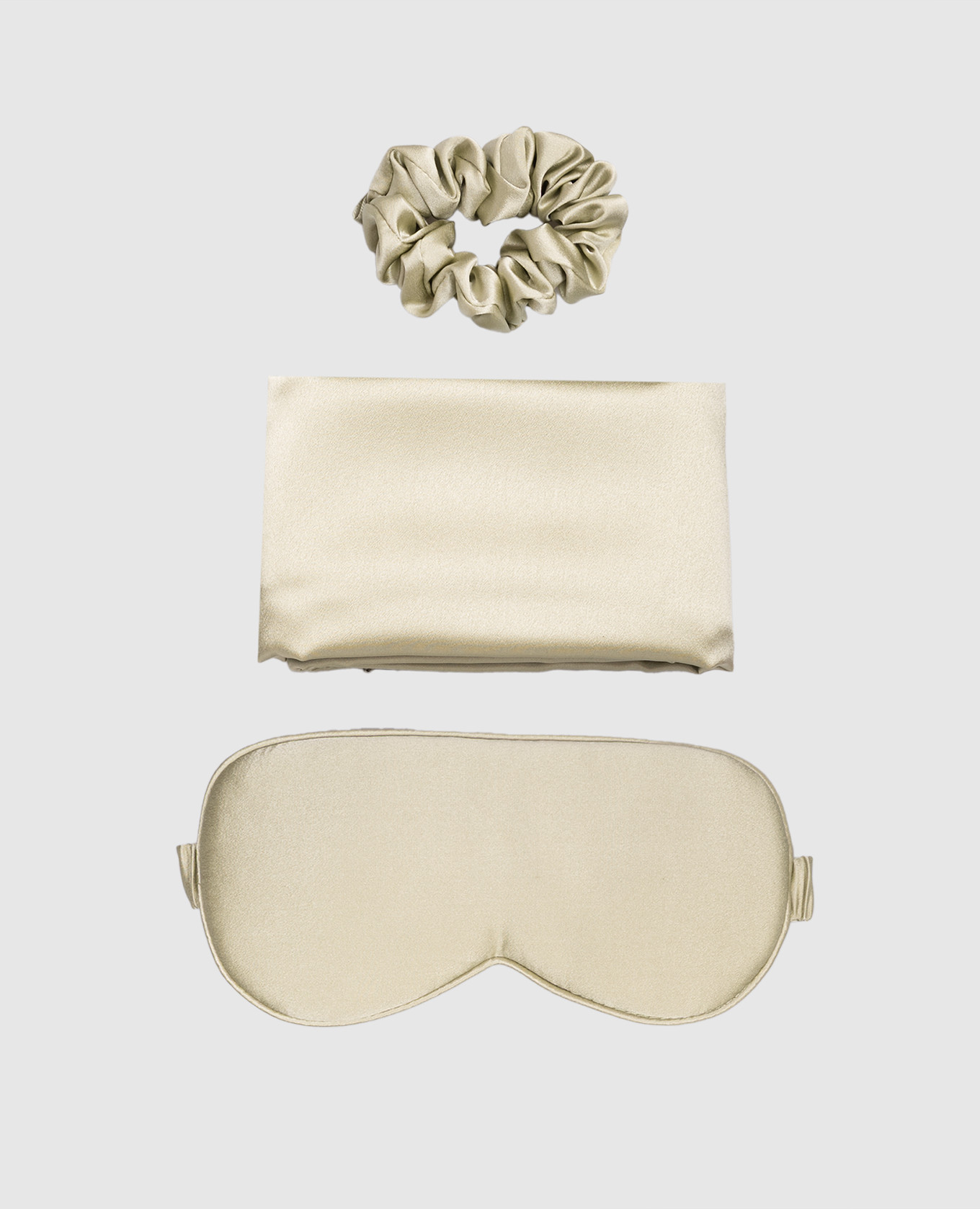 

Green sleep set with mask, pillowcase and silk elastic band Dore & Rose