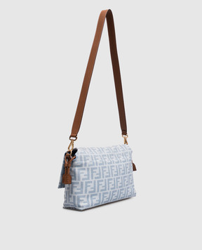 Fendi Mamma blue denim-effect messenger bag 8BR833AY6Q