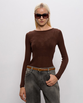 Bottega Veneta Brown leather belt 871643V0HW5