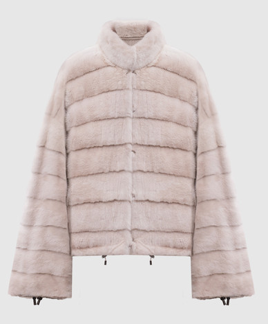 Manteau de vison réversible beige