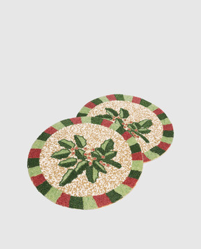 Palais Royal Set of decorative Christmas beaded table mats 25489