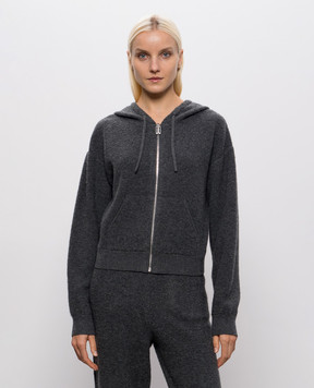 Victoria Beckham Isla dark grey wool and cashmere track jacket 1426KJU007715A