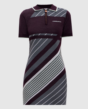 Casablanca Patterned merino wool polo dress WAW25KW108701