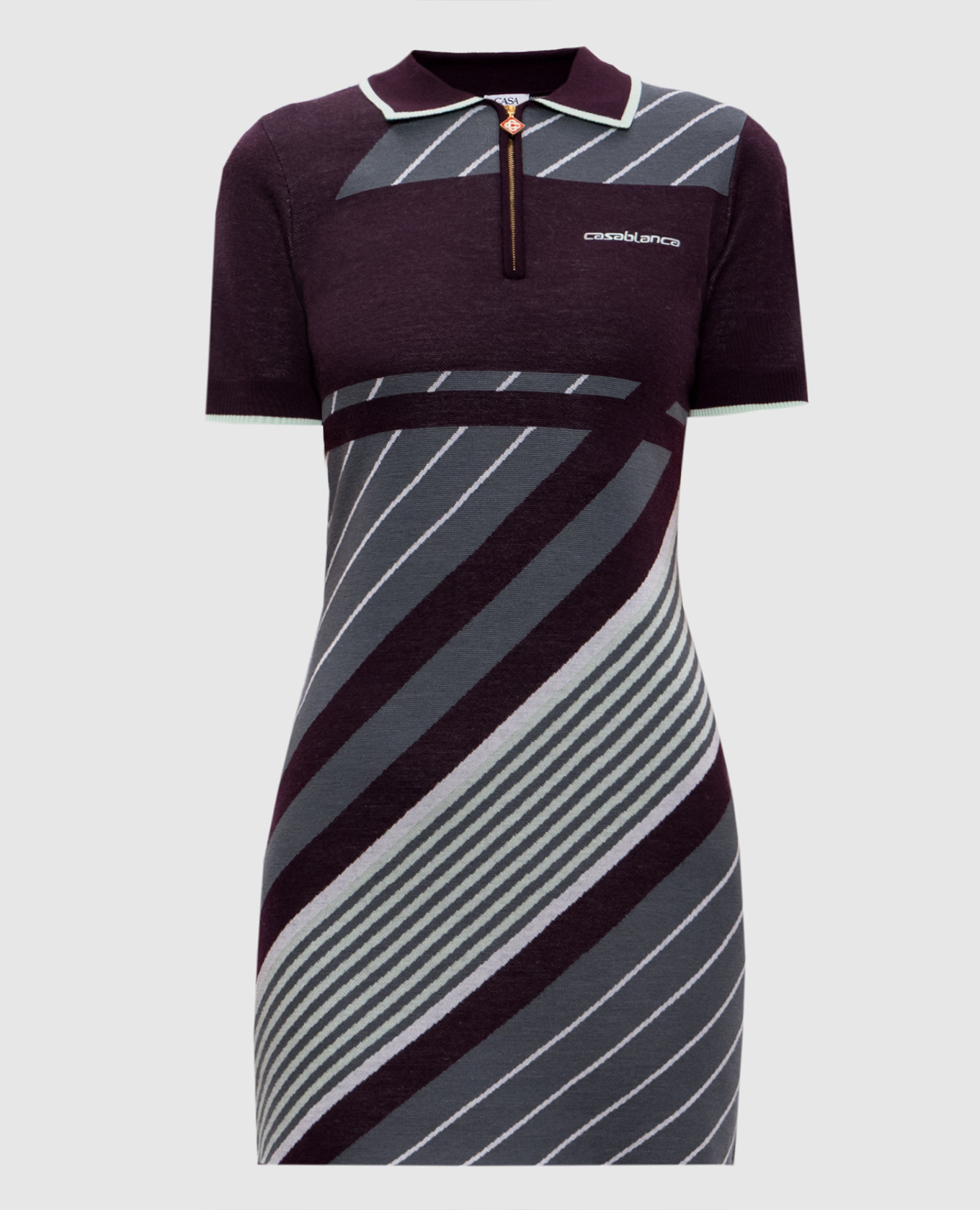

Patterned merino wool polo dress Casablanca, Grey