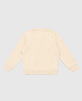 C.P. Company Children's beige sweatshirt with logo patch CUF021LCA76