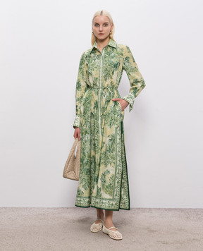Alemais Sara green silk shirt dress 6217D