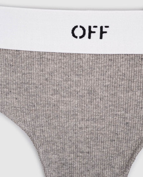 Off-White Gray bikini with logo pattern OWUC002F25JER002