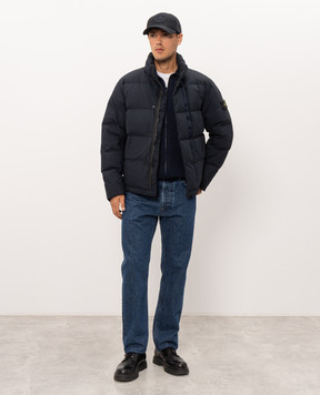 Stone Island Blue down jacket with logo patch L2S154100046S0462