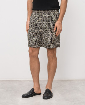 Balmain PB Labyrinthe monogram shorts GH1PA172VI36