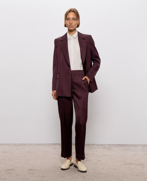 Peserico Burgundy pants with lapels P0421005433