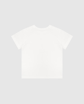 Dolce&Gabbana Children's white T-shirt with floral embroidery L2JTITG7QUT