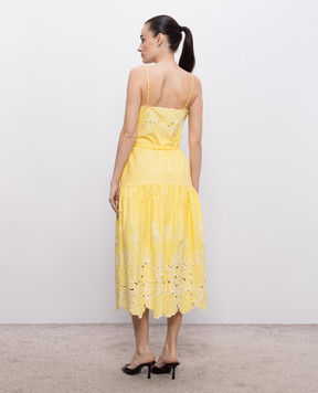 Christy Lynn Yellow Avery sundress with linen CLD232F29