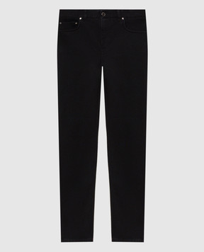 ISAIA Black jeans with logo patch PND002DJ126