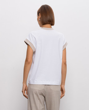 Peserico White T-shirt with cuffs A06935J0A0079