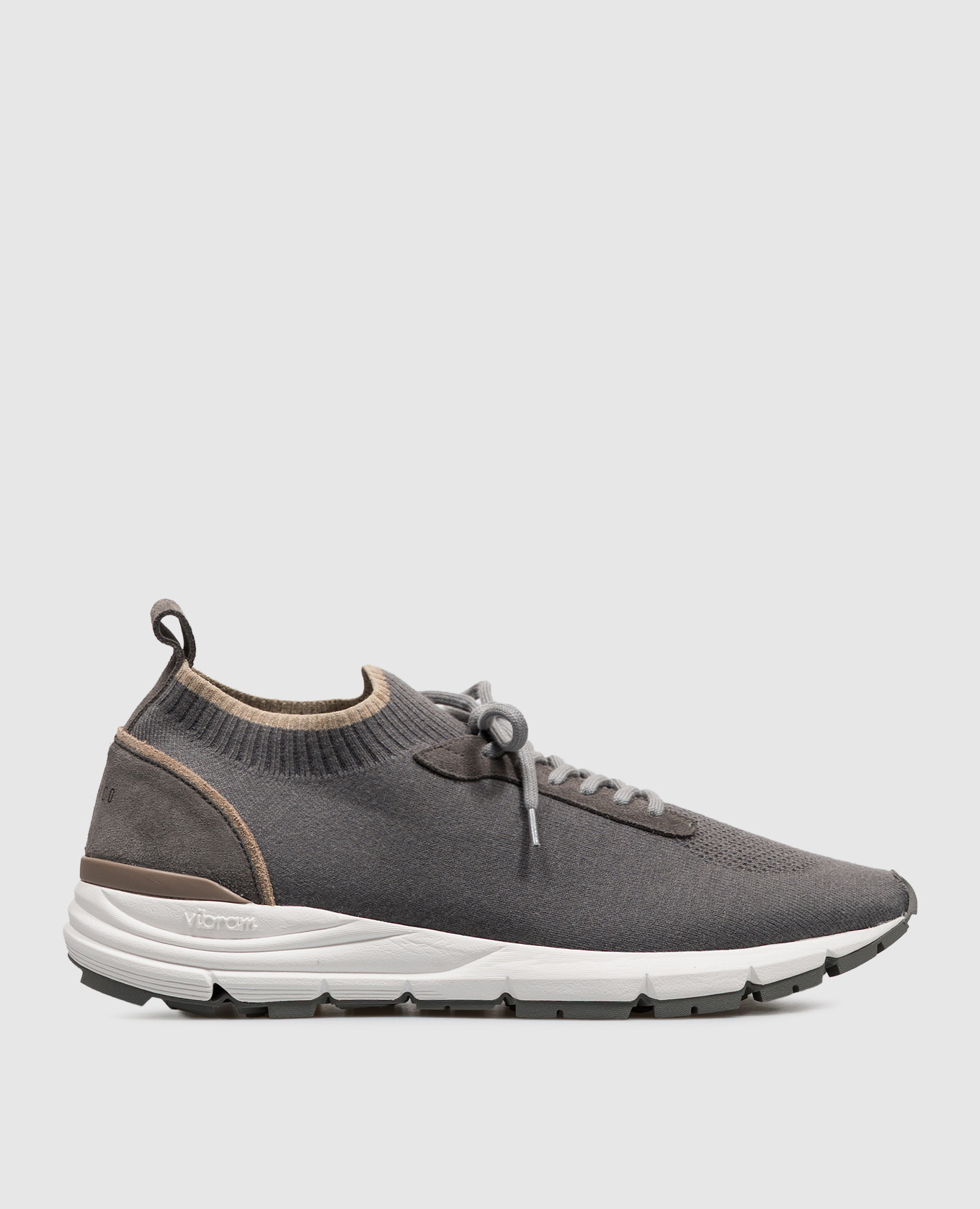 Grey combination sneakers with logo print