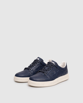 Premiata QUINN blue perforated leather sneakers QUINN