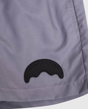 Sprayground Kids' grey swim shorts with textured logo SPY1476GREY