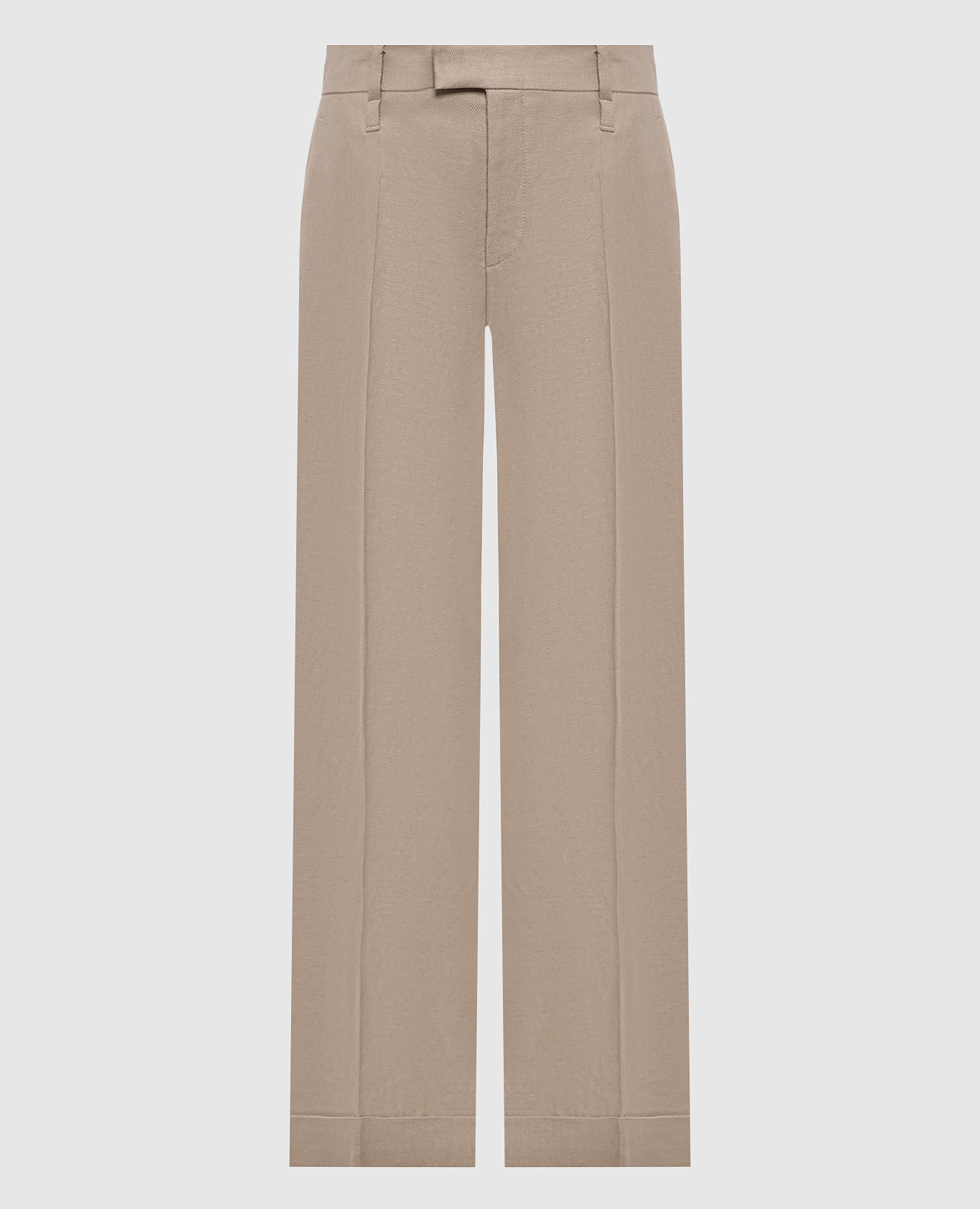 Beige linen trousers with lapels