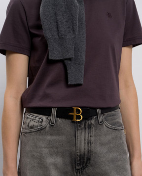 Ballantyne Black leather belt with monogram BLA020ULE13