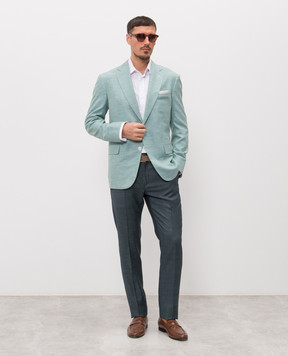 Stefano Ricci Green blazer with silk M1RMD2SP16CTK01U
