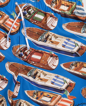 Dolce&Gabbana Children's blue printed swim shorts L4J818ON0D426