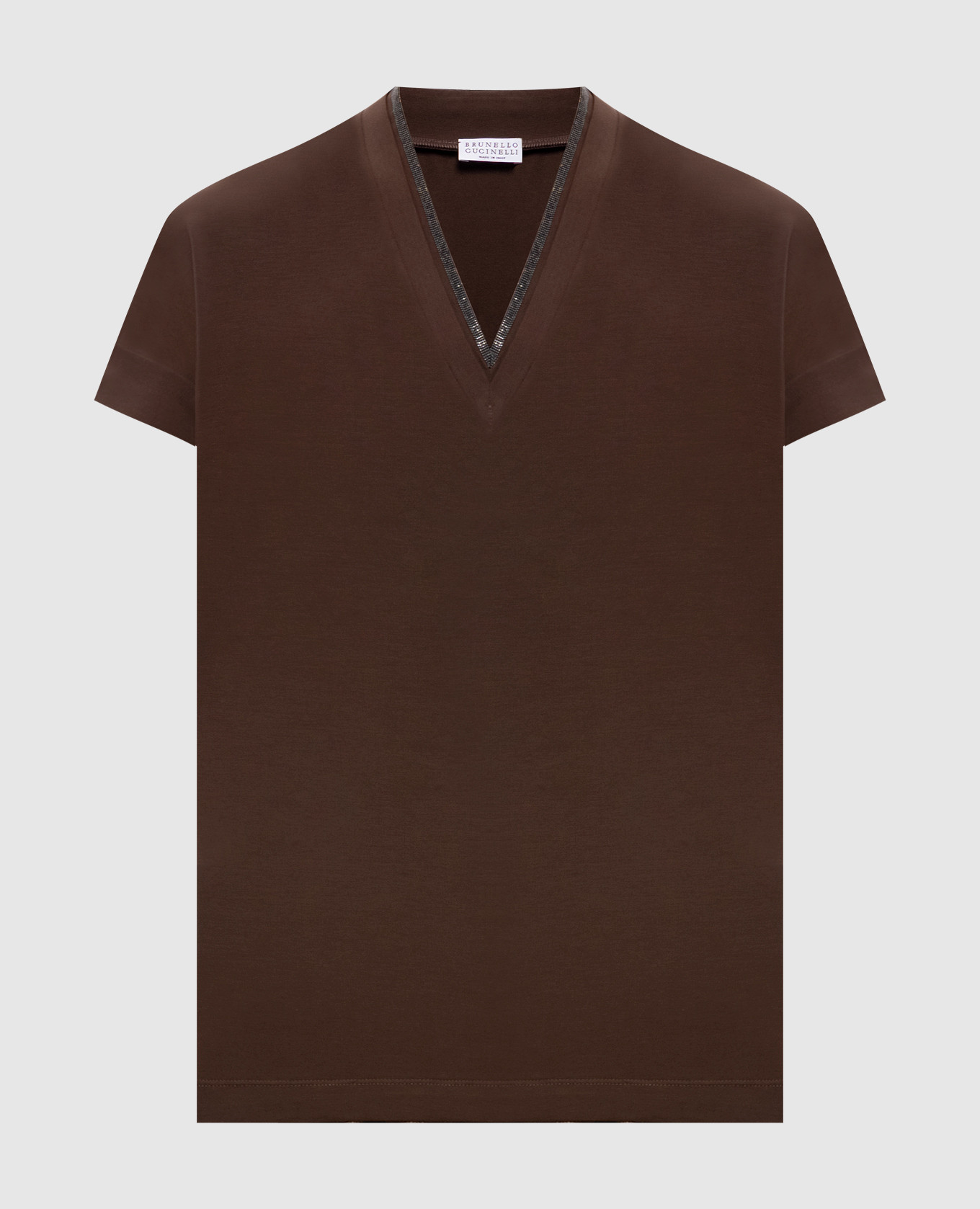 Brown T-shirt with monil chain