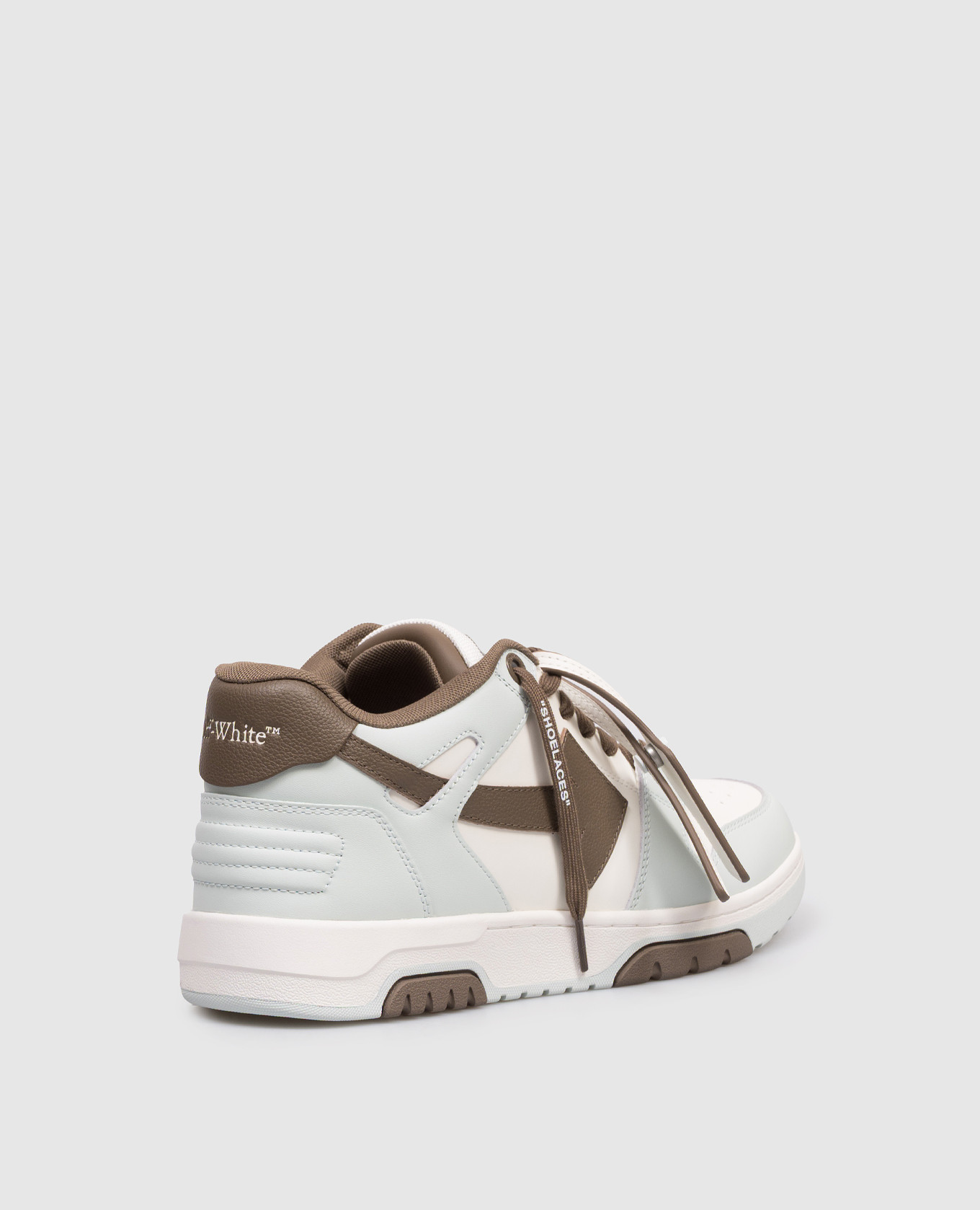 

Out Of Office blue leather sneakers with contrast logo Off-White, Light blue