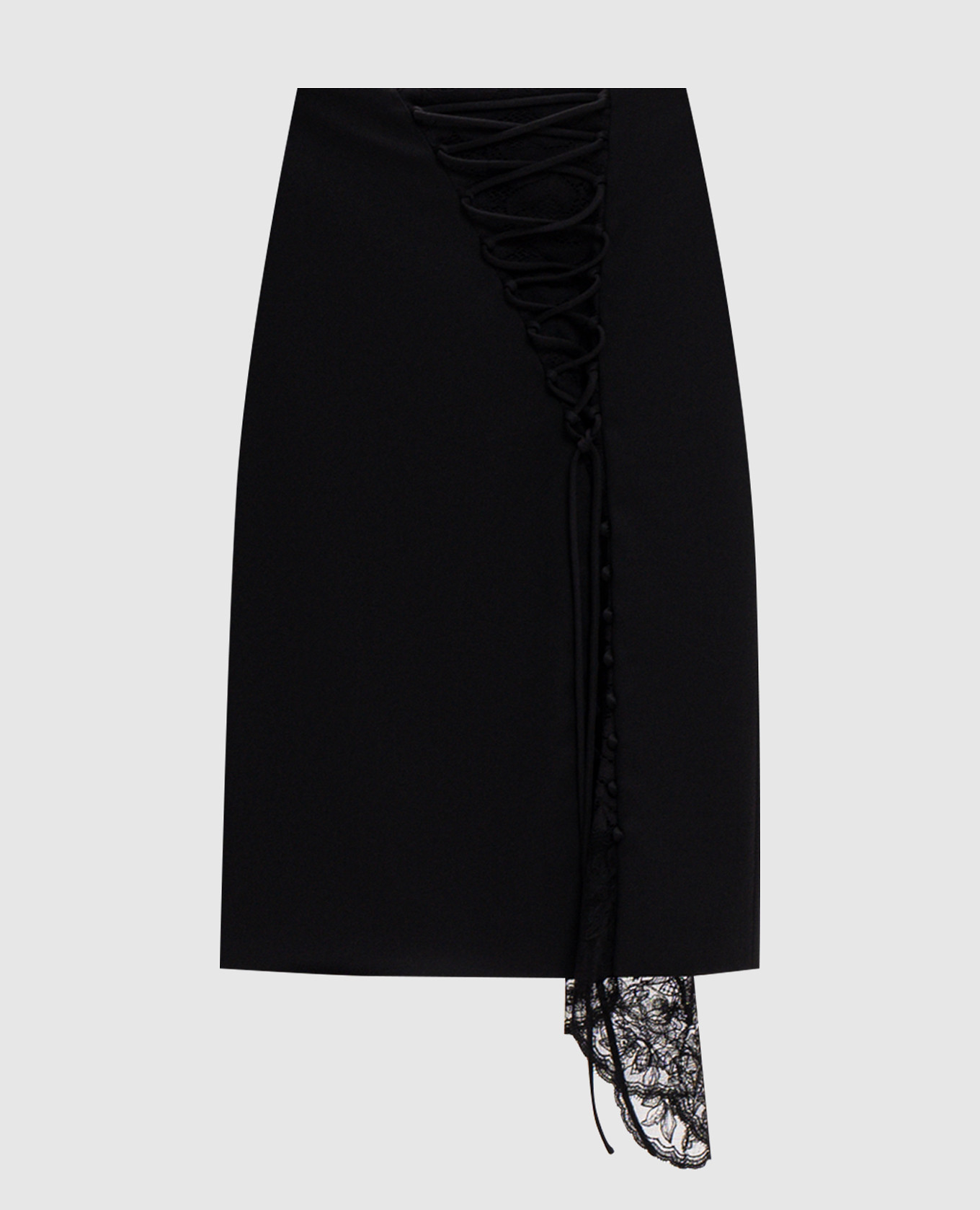 Black wool pencil skirt with lace Alexander McQueen