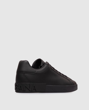 Dolce&Gabbana Black leather Portofino sneakers CS1772A1065