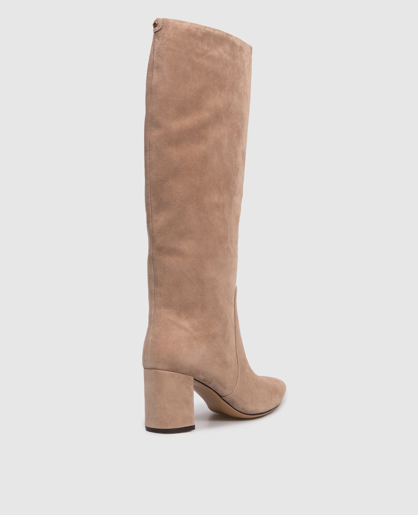 

Beige suede boots with logo Twinset