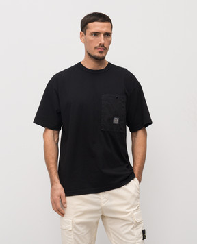 Stone Island Black T-shirt with logo patch L1S152100004S0115