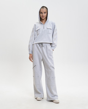 Off-White Bookish Big grey melange cargo pants 2CH026S26FLE001