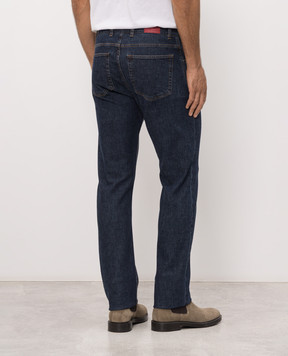 ISAIA Blue jeans with logo patch PND002DJ140